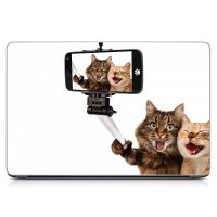 Виниловая наклейка для ноута Селфи котиков Матовая