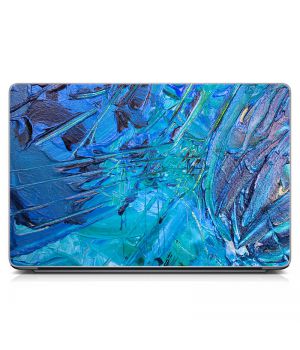 Универсальная наклейка для ноутбука, 13.3"-17.3” 400x260 мм Синие мазки краски Матовый