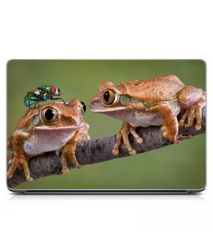 Виниловый стикер на ноутбук Пара лягушек Матовый