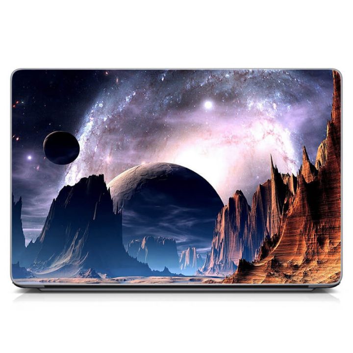 Универсальная наклейка на ноутбук 15.6"-13.3" Космический пейзаж Матовый 380х250 мм