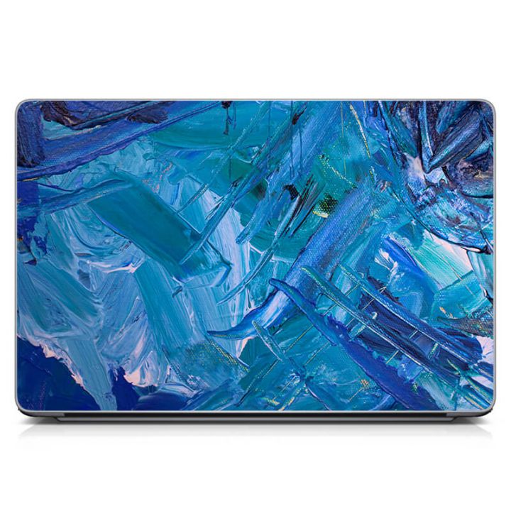 Универсальная наклейка для ноутбука, 13.3"-17.3” 400x260 мм Синие мазки Матовый