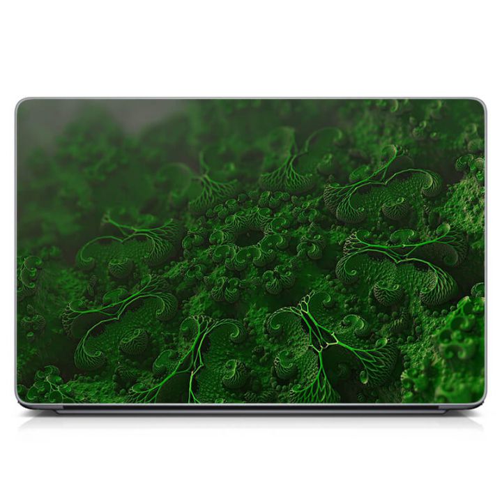 Виниловый стикер на ноутбук Зеленая абстракция Матовый
