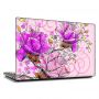 13.3"-15.6" Универсальная наклейка на ноутбук Нарисованные розовые цветы, 380х250 мм