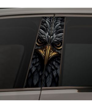 Наклейки на стійки дверей авто - Black eagle