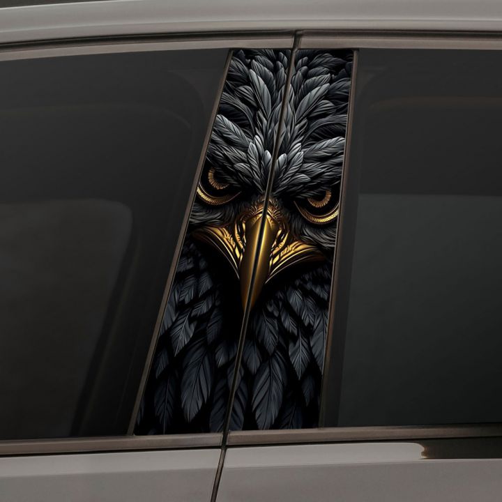 Наклейки на стійки дверей авто - Black eagle