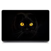 Универсальная наклейка на ноутбук 15.6"-13.3" Черная кошка Матовый 380х250 мм