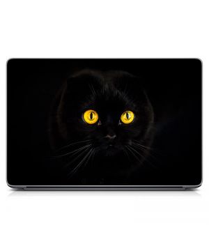 Універсальна наклейка для ноутбука 15.6"-13.3" Чорна кішка Матовий 380х250 мм