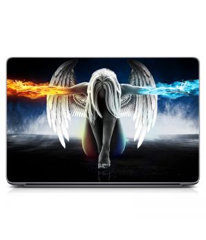 Универсальная наклейка на ноутбук 15.6"-13.3" Ангельская девушка Матовая 380х250 мм