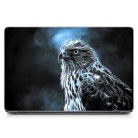 Універсальна наклейка для ноутбука 15.6"-13.3" Птах, срібло, Матова 380х250 мм