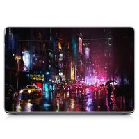 Виниловая наклейка для ноута Ночной мегаполис Матовая