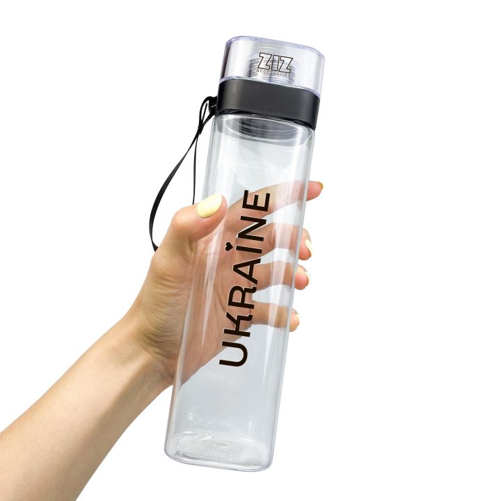 Спортивная бутылка для воды с принтом Ukraine