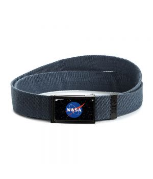 Ремень дизайнерский стильный с принтом и пряжкой НАСА Синий