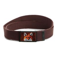 Ремень дизайнерский стильный с принтом и пряжкой Лисица