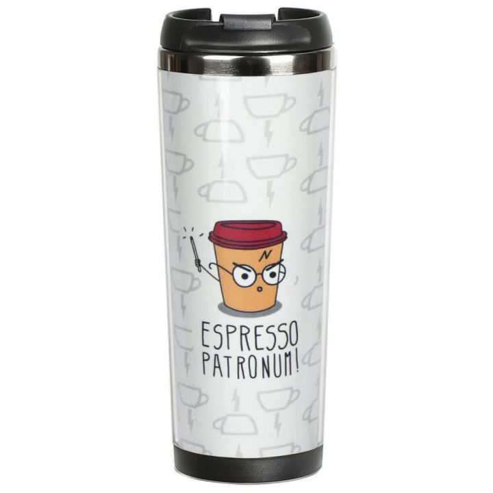 Термокружка для кави з малюнком стильна Еспрессо патронум