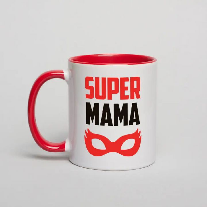 Чашка SUPER MAMA, Червоний, 330 мл