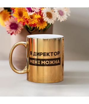 Чашка Я директор мені можна, золота, 330 мл