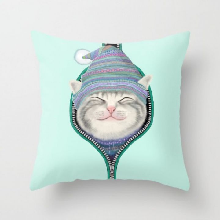 Декоративная подушка Cat in the zip