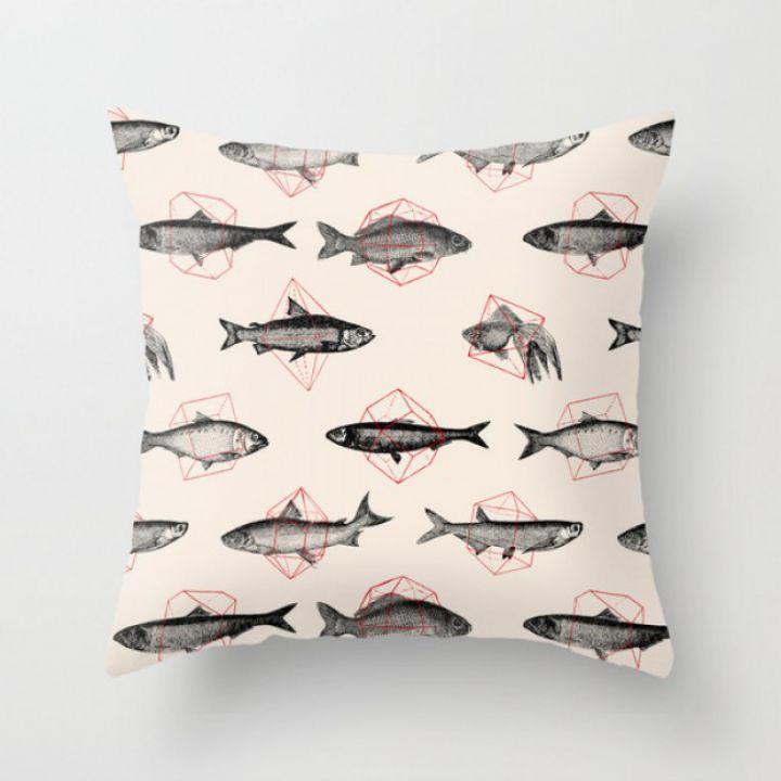 Fishes In Geometrics (Red)