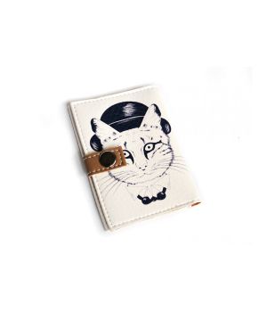 Чехол для ID паспорта с кардхолдером из экокожи стильная Кот