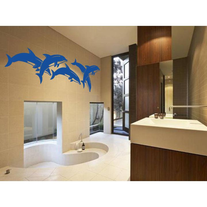 Стикеры в ванную для детей Дельфины
