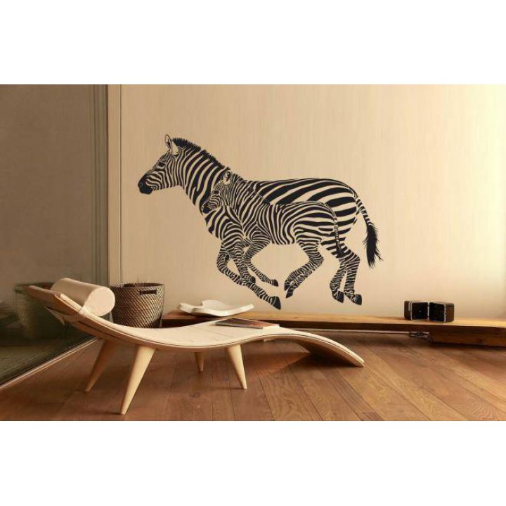 Виниловая наклейка Зебры (мама и малыш)