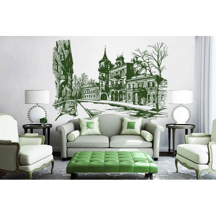 Интерьерная виниловая наклейка на стену Киев Ярославов Вал