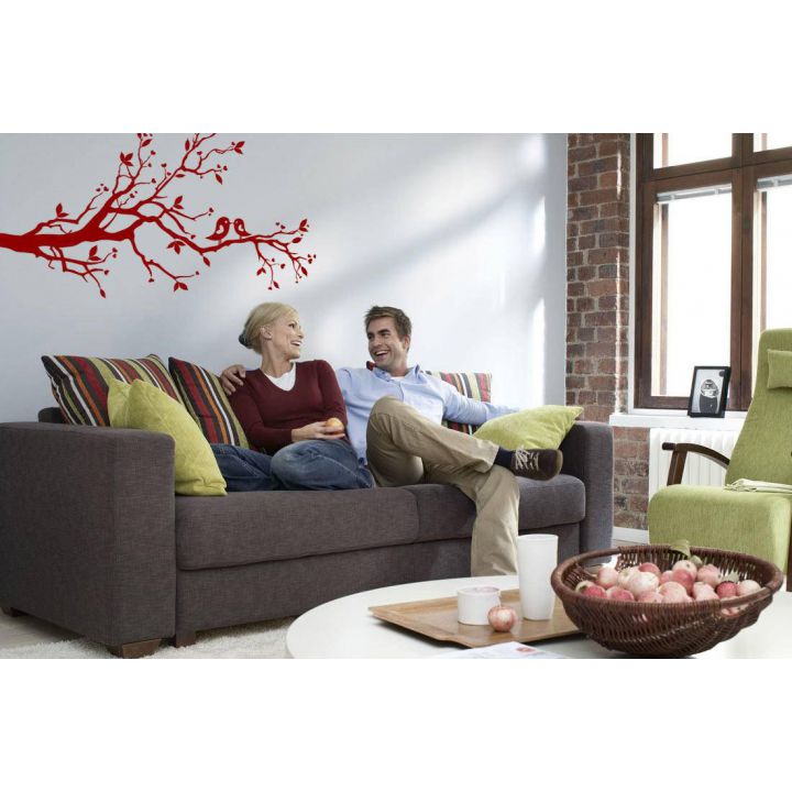 Виниловая наклейка Влюбленные птицы