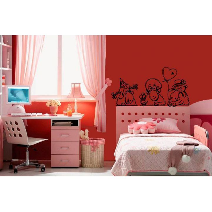 Інтер'єрна наклейка-стікер на стіну, скло Баранчики на святі