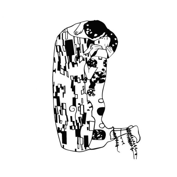 Интерьерная наклейка Картина "Поцелуй" Густав Климт