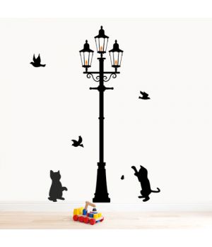 Інтер'єрна наклейка "Кошенята у ліхтаря"