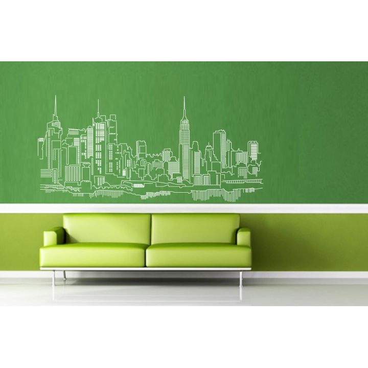 Інтер'єрна наклейка-стікер на стіну, скло Нью-Йорк
