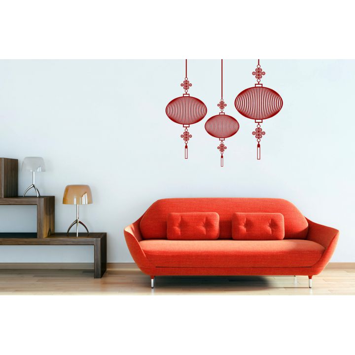 Виниловые наклейки для декора Китайские фонарики