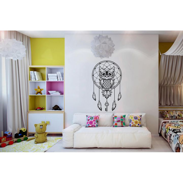 Виниловые наклейки для декора Ловец снов (филин)
