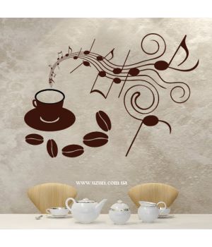 Интерьерная наклейка “Музыка кофе”