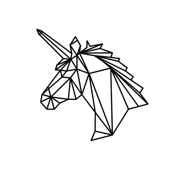 Интерьерная наклейка Единорог оригами