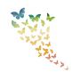 Интерьерная наклейка “Радужные бабочки”