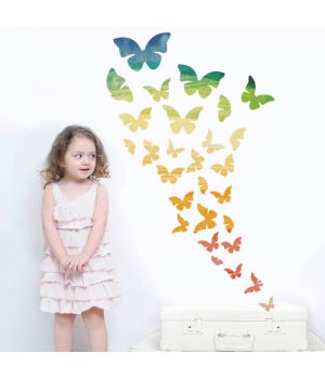 Интерьерная наклейка “Радужные бабочки”