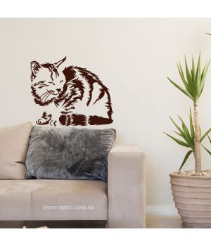 Интерьерная наклейка “Сонная кошка”