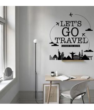Декоративна інтер'єрна наклейка самоклейка Travel