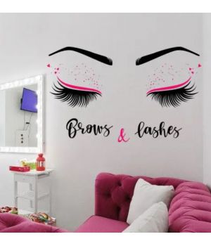 Декоративна інтер'єрна наклейка самоклейка Brows and lashes
