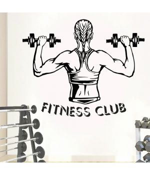 86x70 см Fitness girl Красива вінілова наклейка інтер'єрна на стіну, на плитку