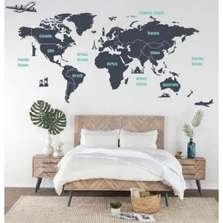 Декоративная интерьерная наклейка Карта мира