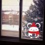 Інтер'єрна новорічна наклейка Мишенята та сніжинки