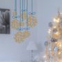 Інтер'єрна новорічна наклейка Кульки на ниточках, 49х80 см