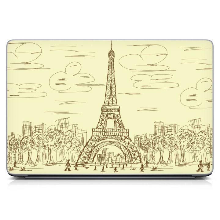 Наклейка на ноутбук - Sketch Eiffel