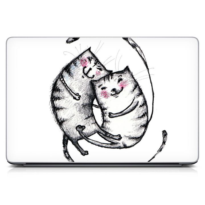 Наклейка на ноутбук - Couple Cats
