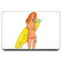 Наклейка на ноутбук - Surfing Girl