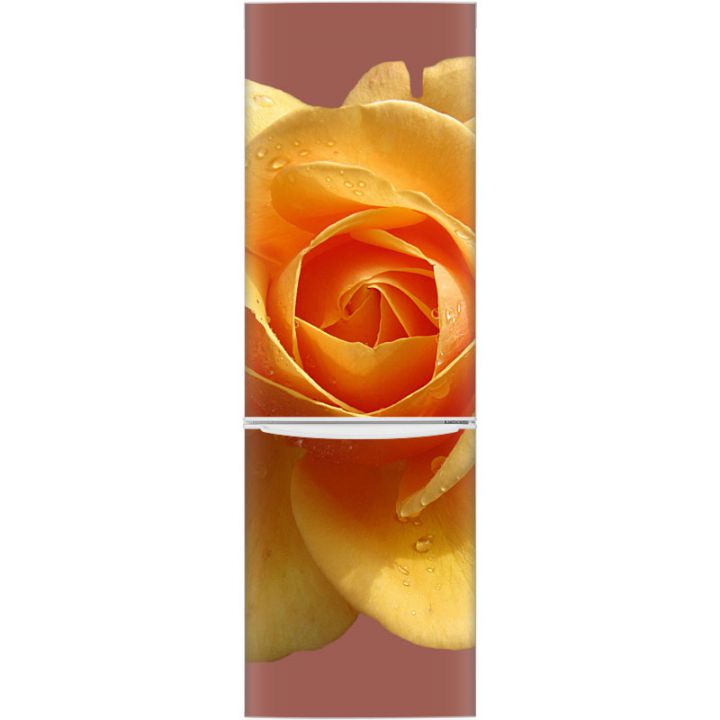 Наклейка на холодильник - Желтая роза