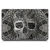 Универсальная наклейка на ноутбук 15.6"-13.3" Skull Laces Матовая 380х250 мм