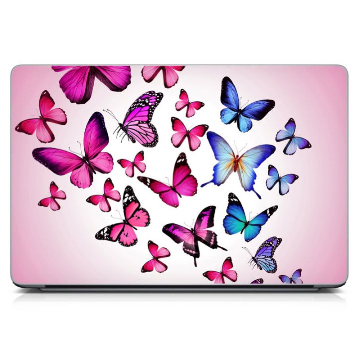 Универсальная наклейка для ноутбука, 13.3"-17.3” 400x260 мм Pink Butterflies Матовая